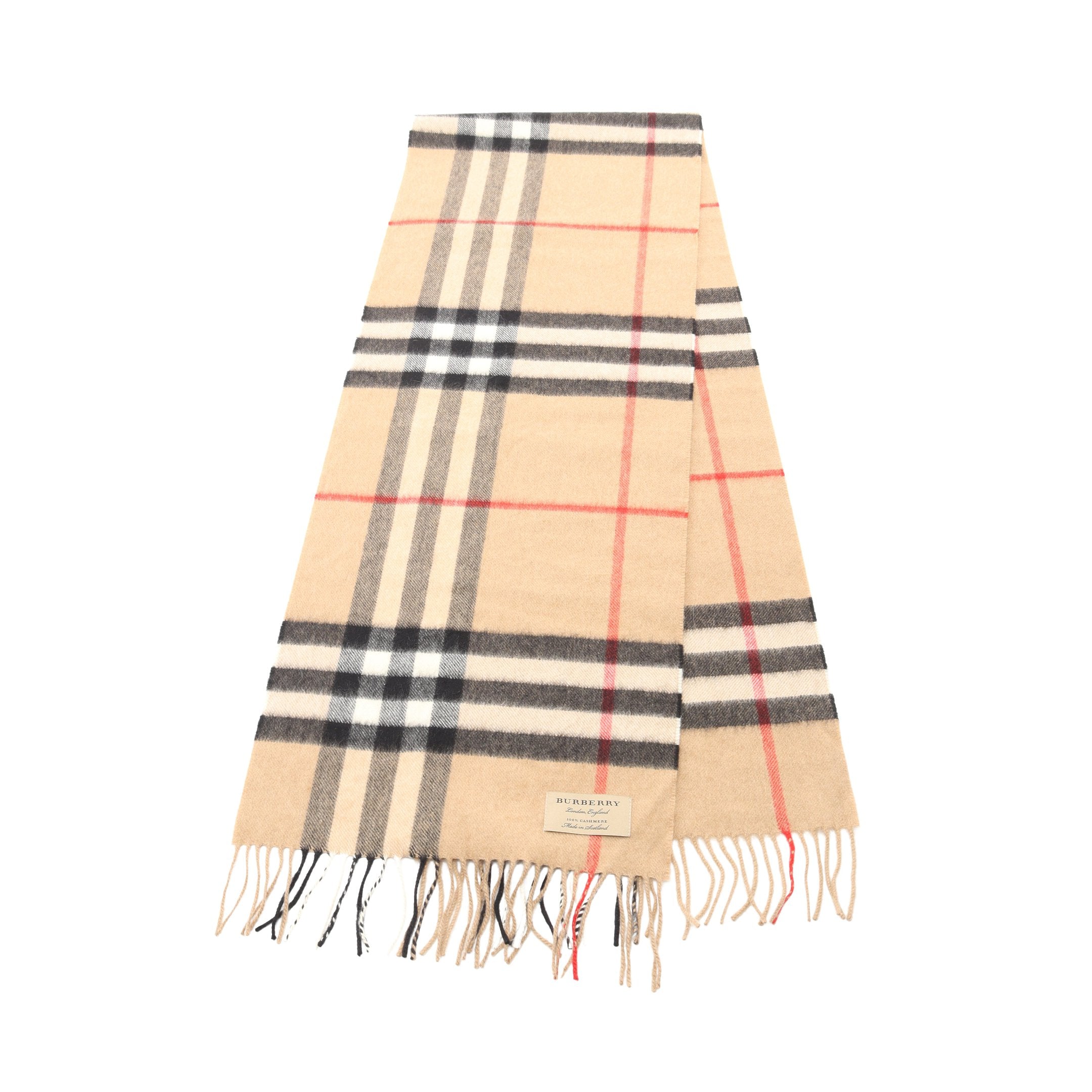 ヴィンテージチェック マフラー カシミヤ ベージュ マルチカラー