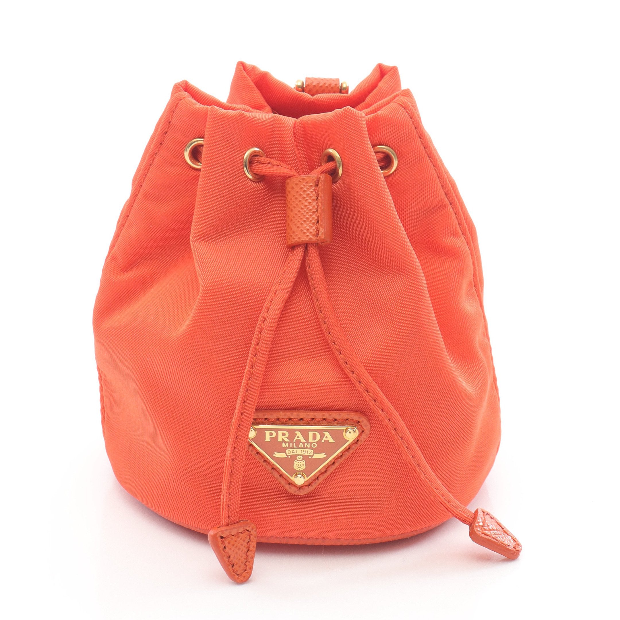 Re-Nylon ポーチ バッグチャーム ナイロン オレンジ プラダ – RECLO