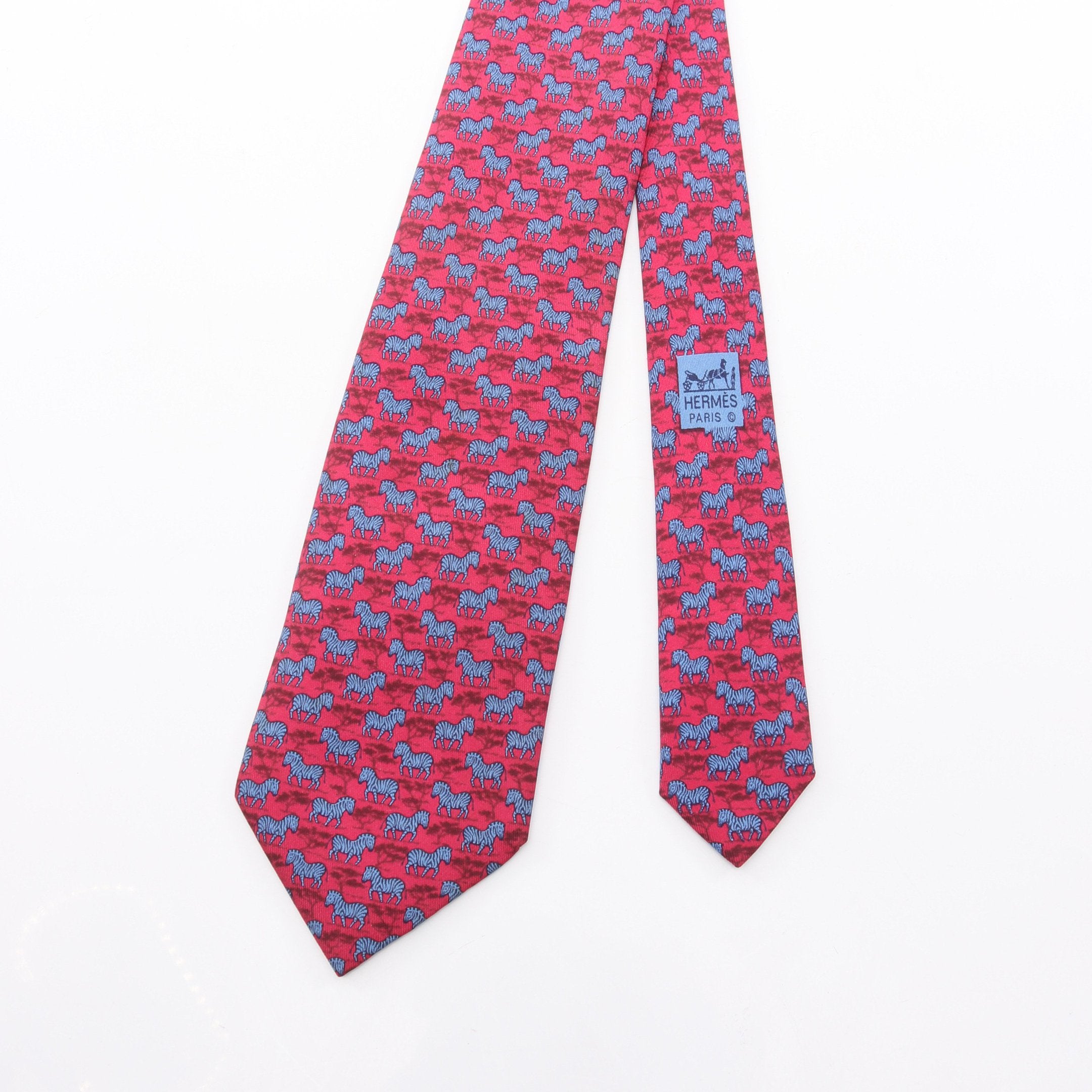 ネクタイ シマウマ柄 シルク ピンクパープル ブルー エルメス – RECLO