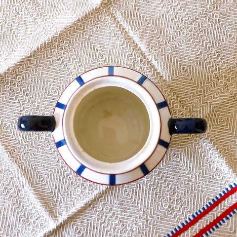 クレイユモントロー HBCM Béarn バスク柄 シュガーポット 蓋なし