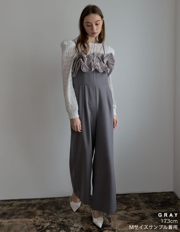 リラックスフリルオールインワン(RIELLE RICHE) リラックスフリル