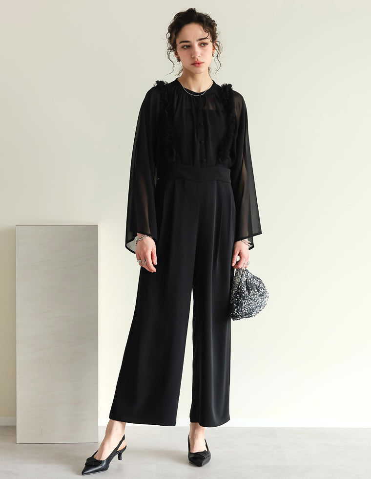 BORDERS at BALCONY フリルサスペンダー サロペット BORDERS at