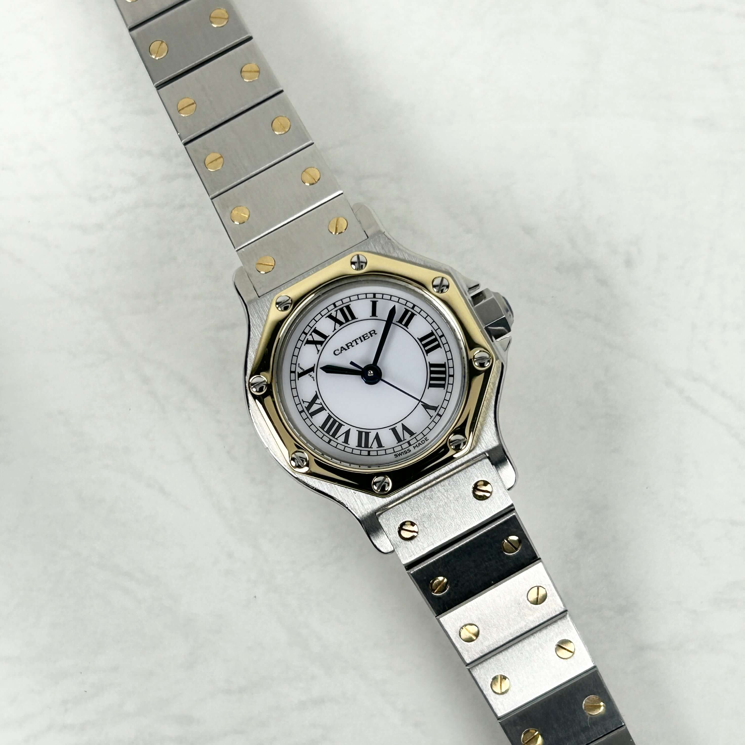 Cartier カルティエ サントス オクタゴン コマ 10mm幅 K18xSS Cartier