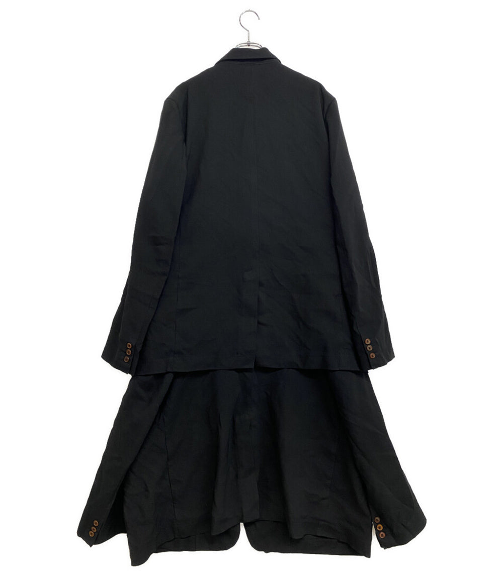 COMME des GARCONS HOMME PLUS コート ポリ縮絨製品染め 2段 連結