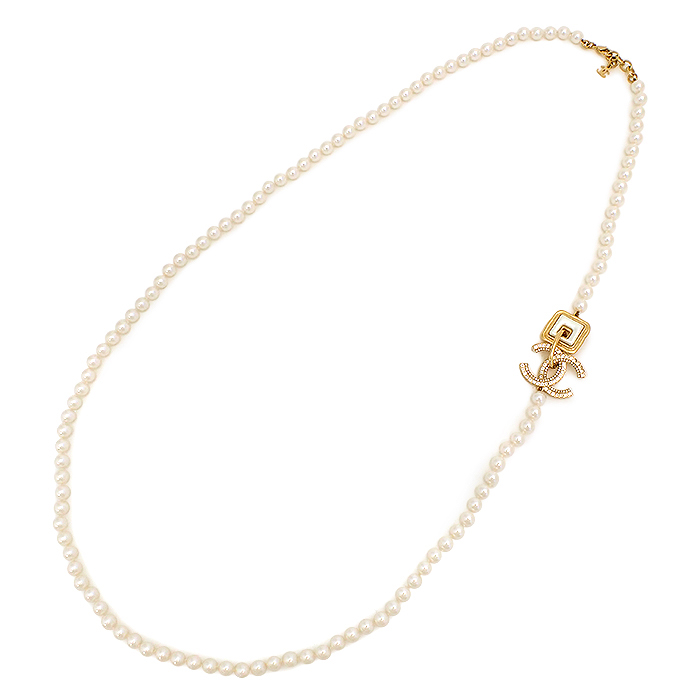 シャネル(CHANEL) GP フェイクパール ロングネックレス A22A ココ