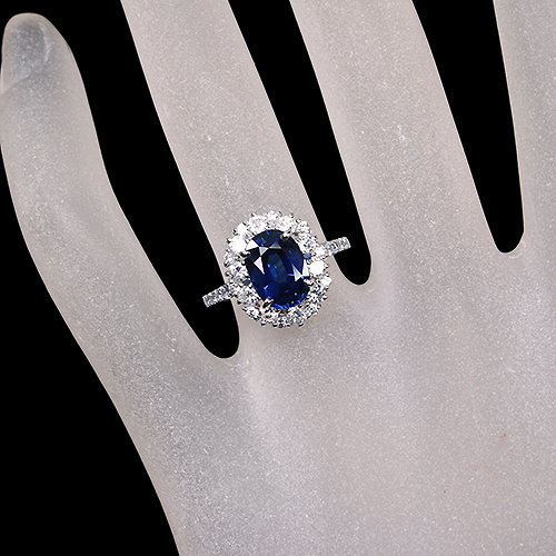 k18WGトップ ブルーサファイア0.36ct ダイヤモンド0.03ct ペンダント