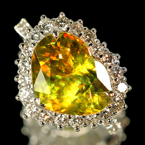 ハートシェイプスフェーン 5.7ct ダイヤモンド 1.0ct プラチナ リング