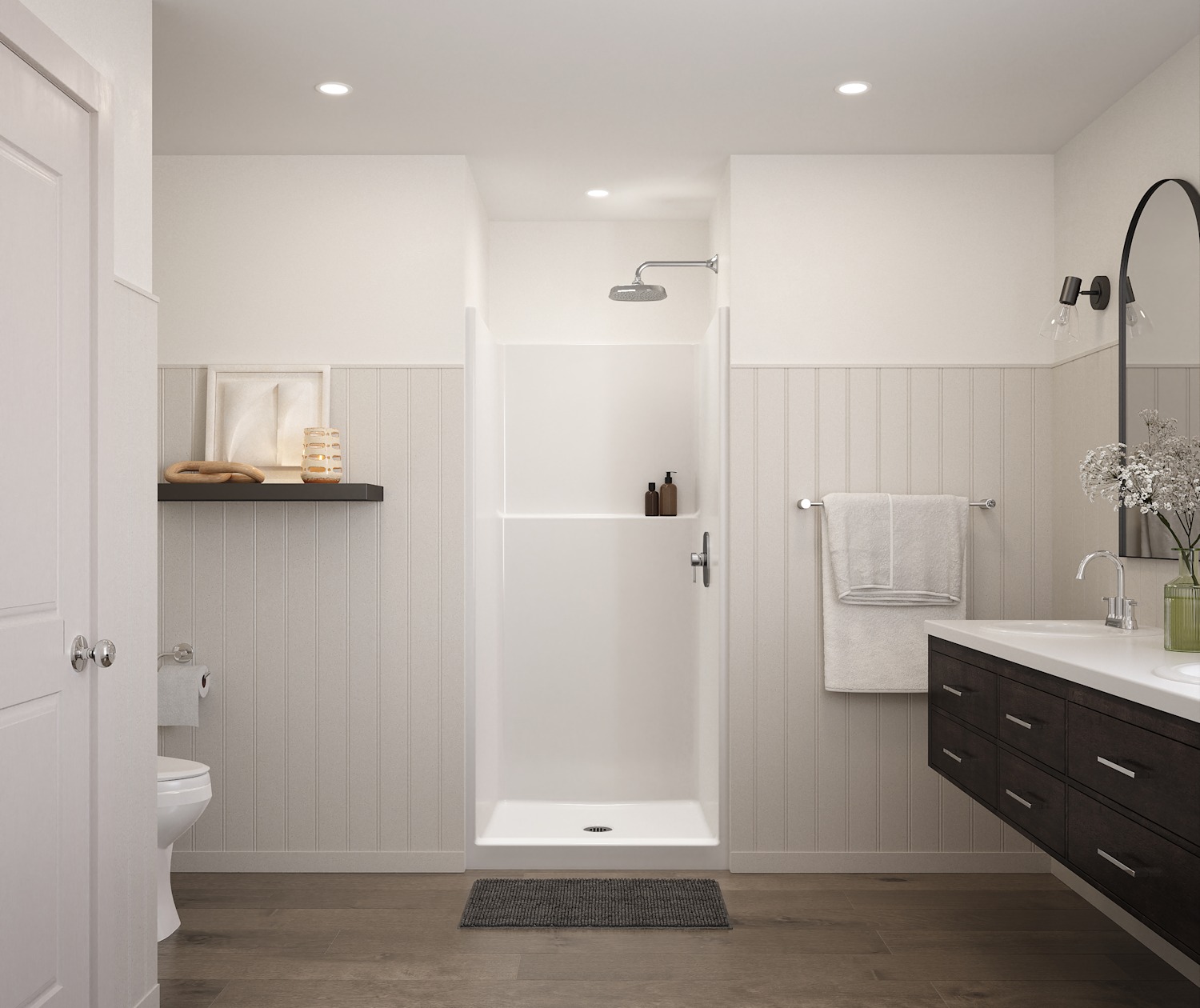 Icon SH3636 AcrylX™ Alcove Center Drain One-Piece Shower in White