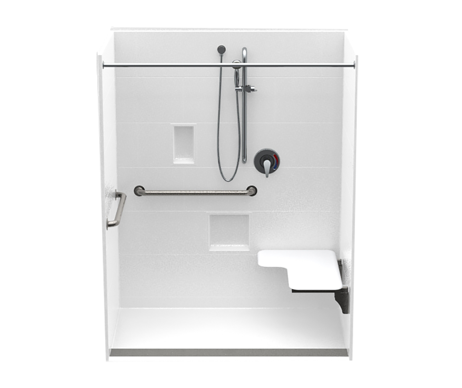 16036TRCOL 60 x 36 AcrylX Alcove Center Drain One-Piece Shower in
