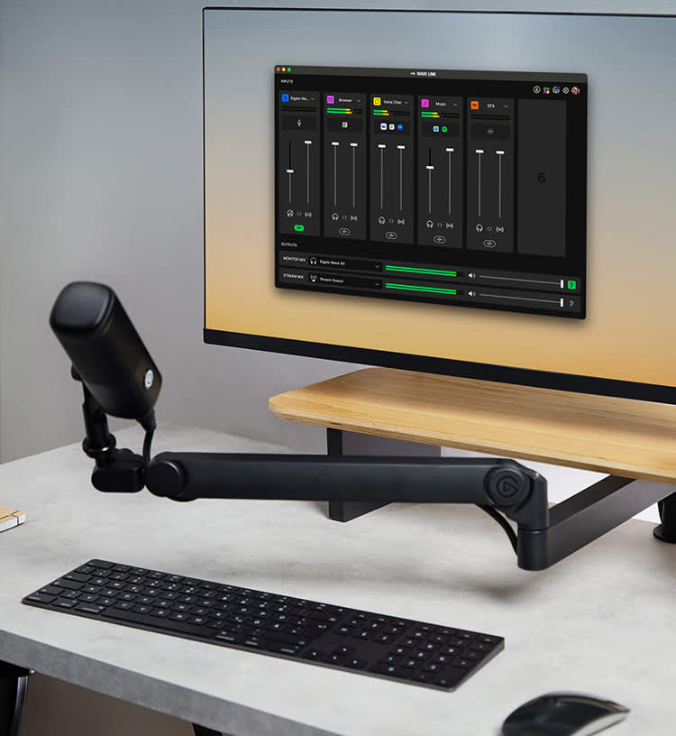Wave Mic Arm Pro - Black | Pro Mic Boom Arm Desks | Elgato