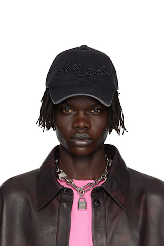 Acne Studios: ブラック ロゴ キャップ | SSENSE 日本