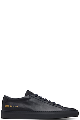 Navy Achilles Premium Sneakers by Common Projects on Sale
