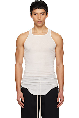 Rick Owens: ホワイト Temple Basic リブタンクトップ | SSENSE 日本