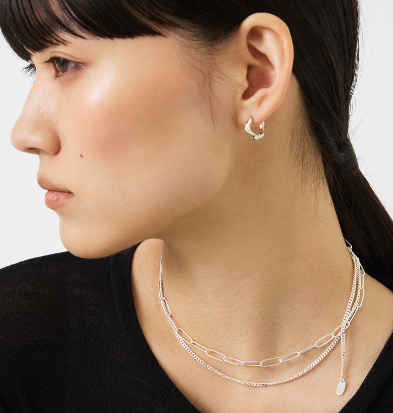 quip queint｜twist hoop pierce フープピアス シルバー925 ユニ