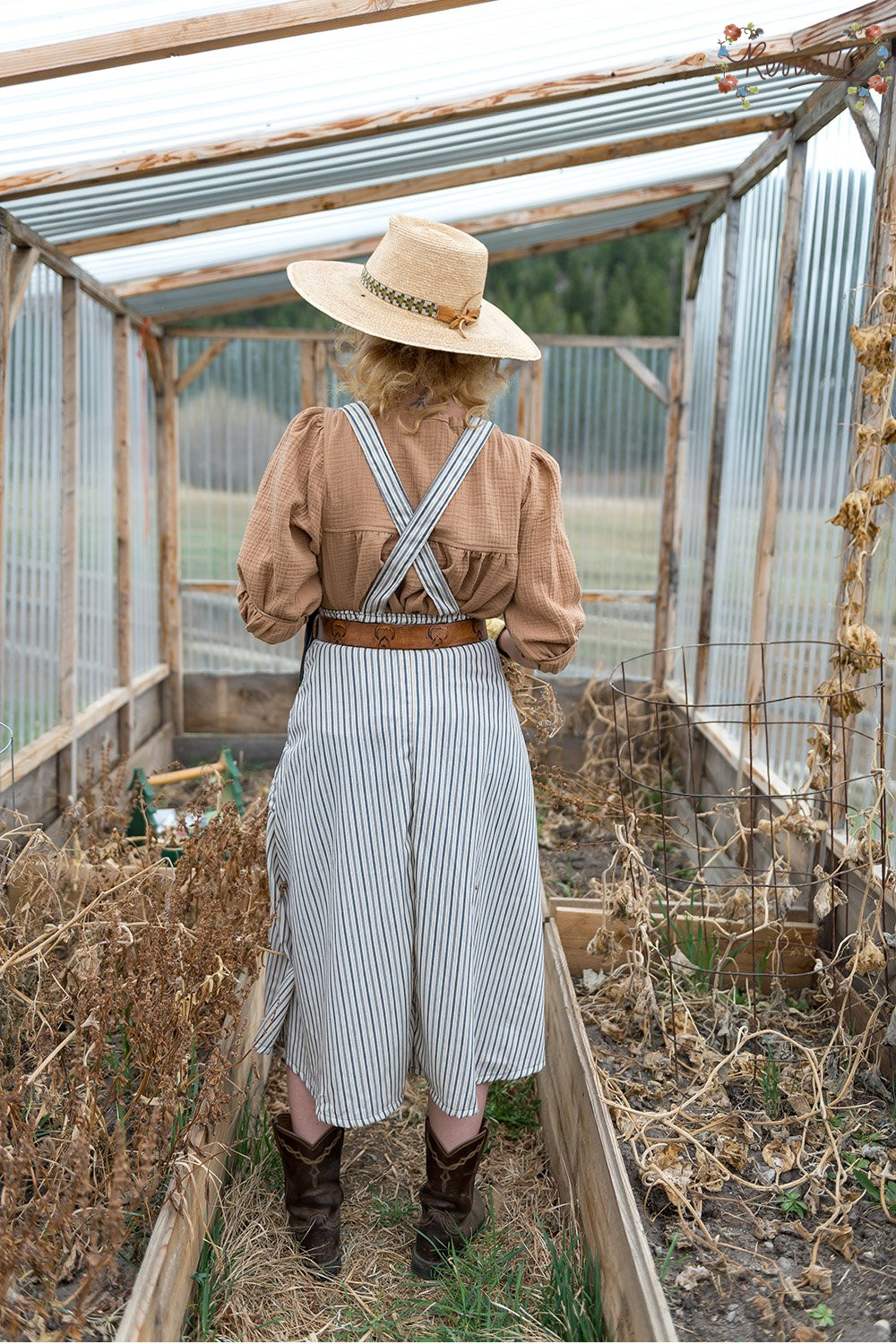 Midi Pinafore in Wabash Cannonball-Small - Revivall Clothing
