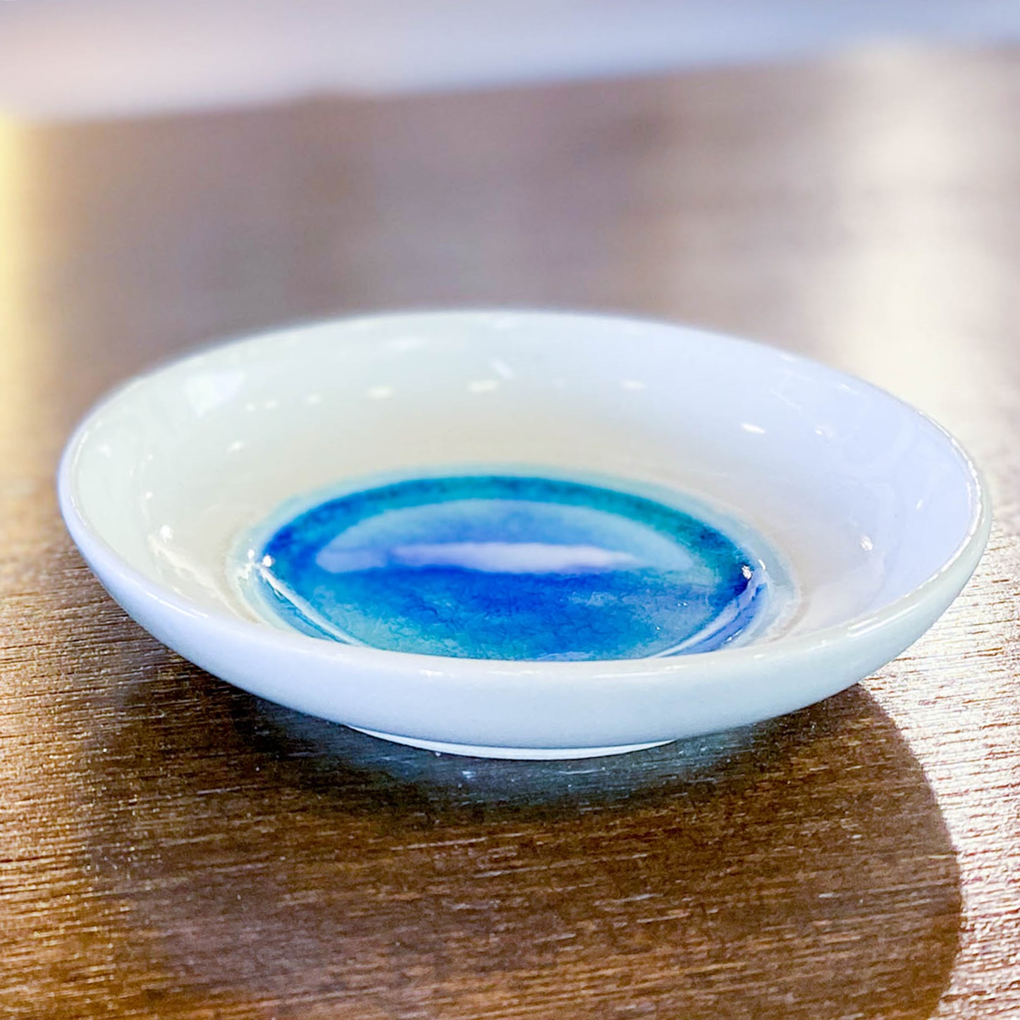 ミンサー柄ガラス入り皿 | 【公式】川平焼凜火・石垣島陶芸シーサー