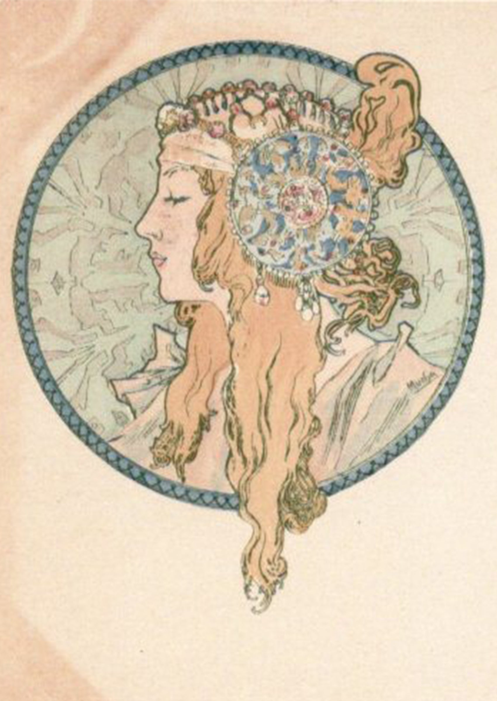 アルフォンス・ミュシャ ≪ブロンド（ビザンティン風の頭部より