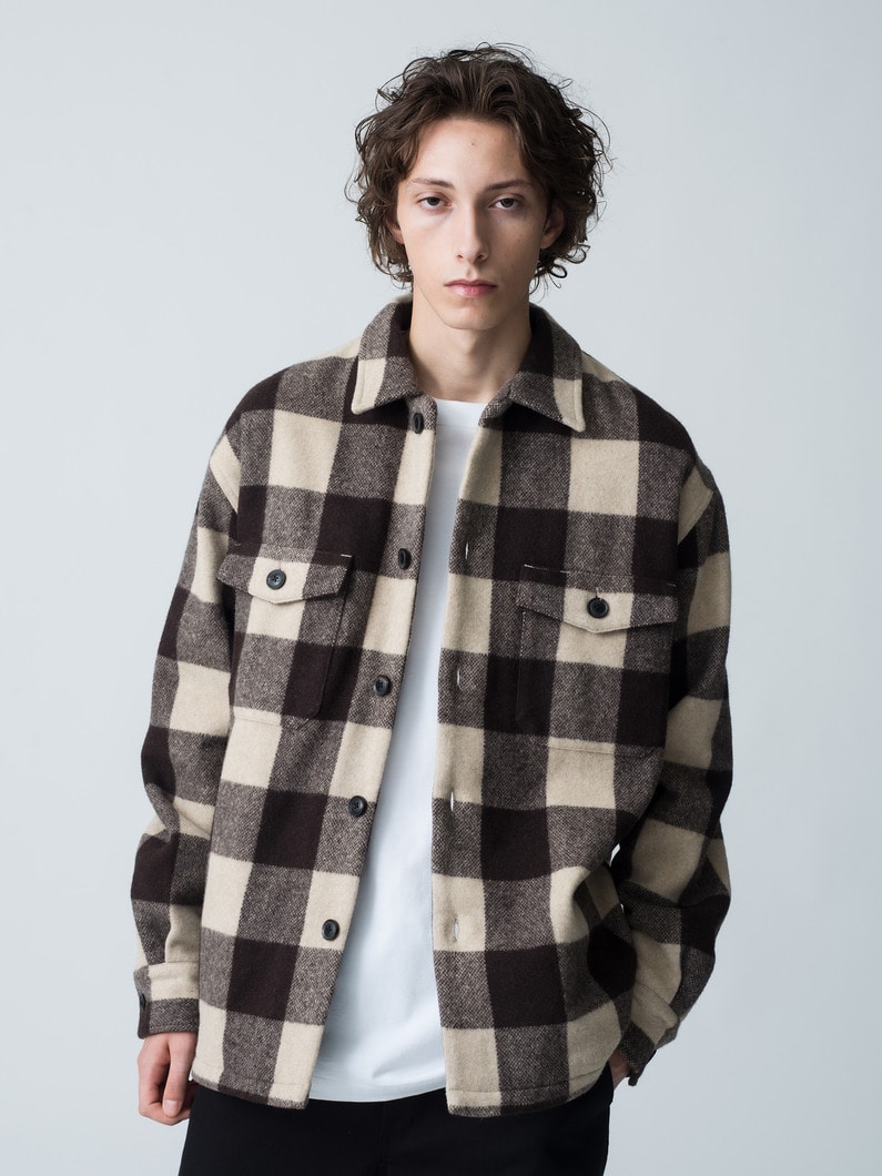 Wool Checked CPO Shirt Jacket ｜Pick Up Item | RHC ronherman