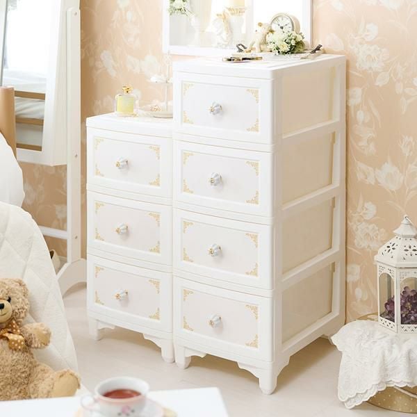 直送】ドレスチェンジチェスト4段/フレーム｜かわいいお姫様インテリア