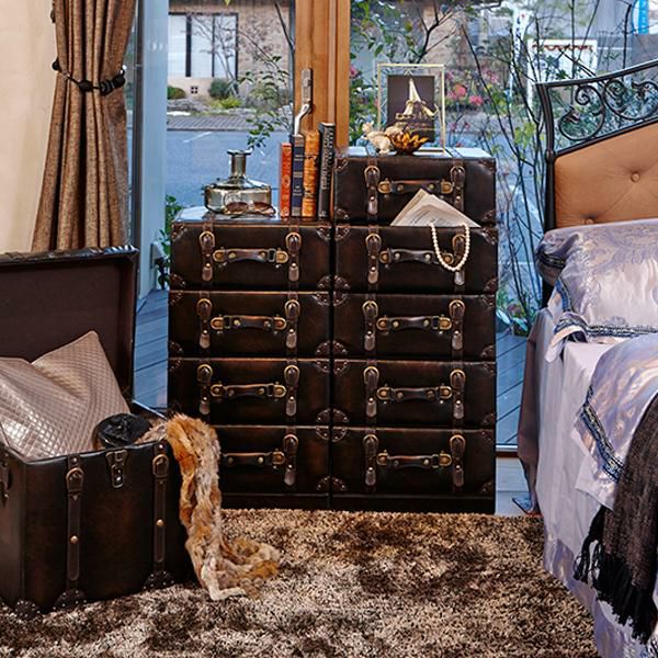 直送】トランク型収納(チェスト・5段)｜かわいいお姫様インテリア家具