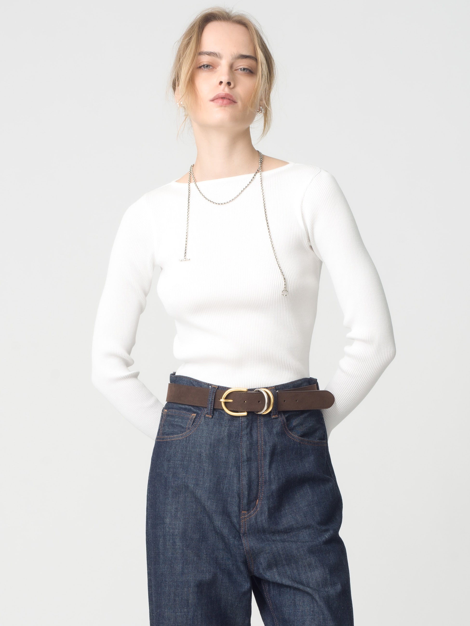 ✨美品✨ オーラリー ロンハーマン別注 ギザボートネックリブニット