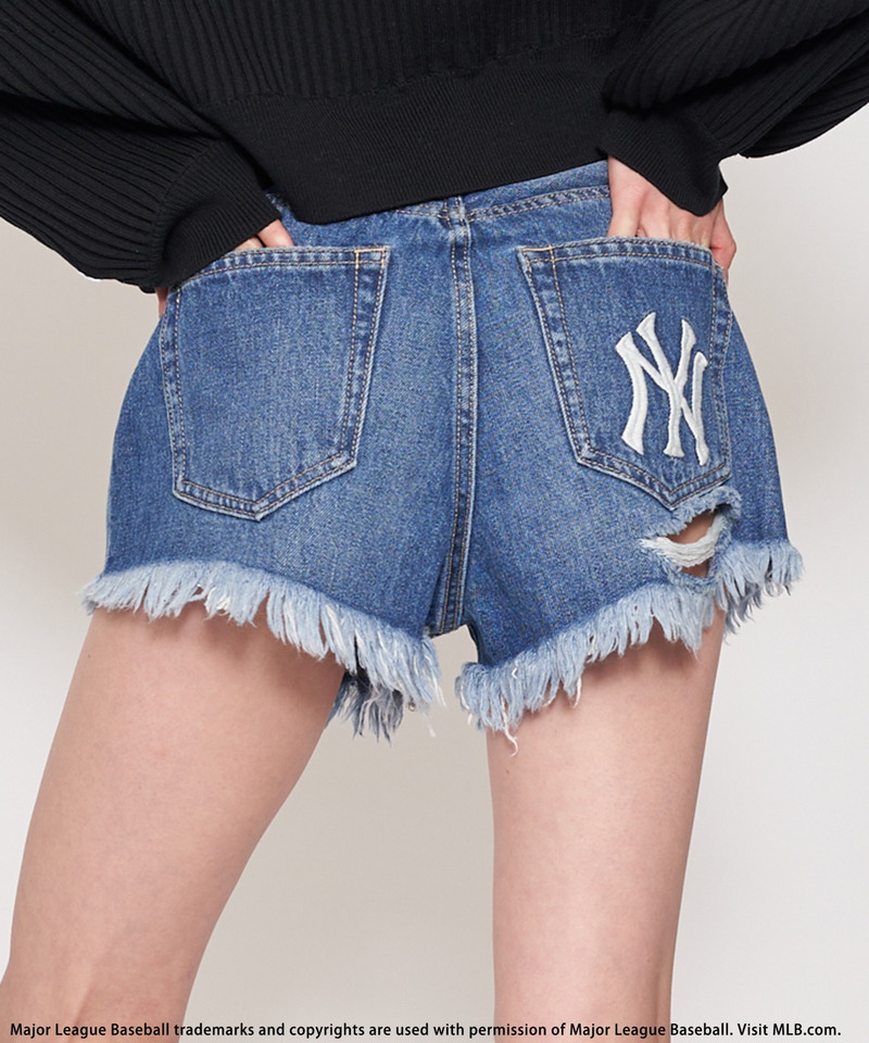 MLB】ダメージデニムショートパンツ｜BACK TO THE FIELD バックトゥザ