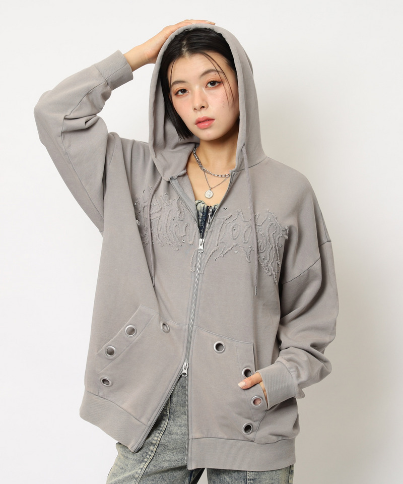 アイレットクラッシュロゴオーバーパーカー｜SPIRALGIRL スパイラル