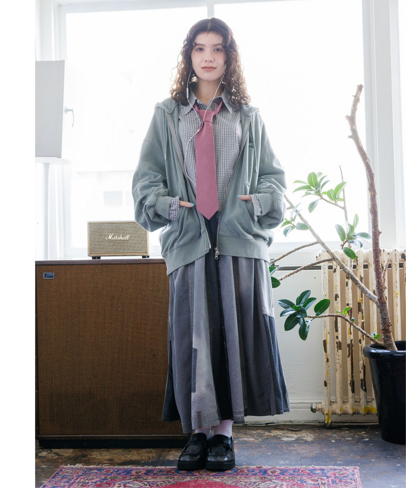 リメイク風パッチワークデニムスカート｜DOUBLE NAME ダブルネーム