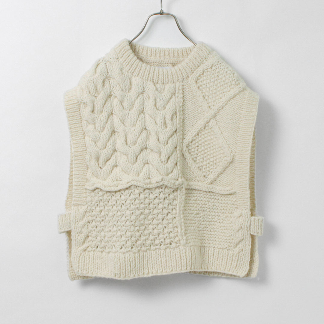 50％OFF】KHA:KI（カーキ） ハンドニット ケーブル ベスト｜ROCOCO