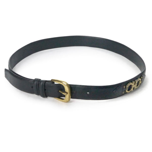 Ferragamo ガンチーニ レザーベルト（黒） – Vintage Shop Rococo