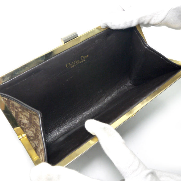 Old Dior トロッター柄がま口クラッチバッグ（茶） – Vintage Shop Rococo