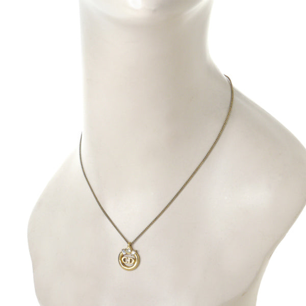 C.Dior ラウンドCDロゴ ネックレス（ゴールド/クリスタル） – Vintage