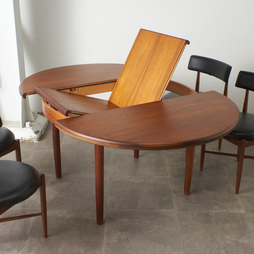 英国ヴィンテージ エクステンション ラウンドダイニングテーブル