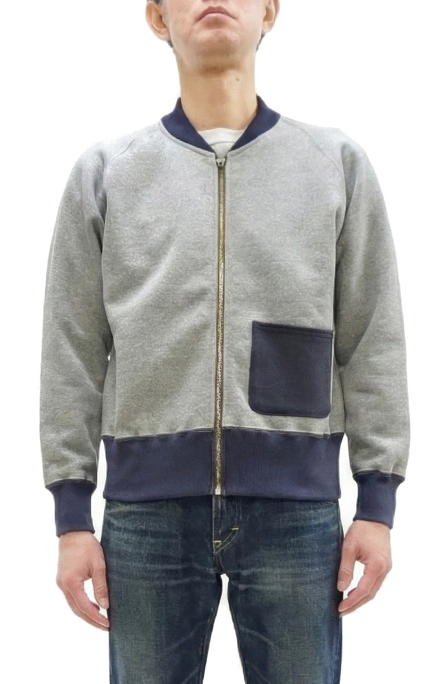 TOYS McCOY Men's Zip-Up Sweatshirt - USAAF C-2 Inspired, No Hood