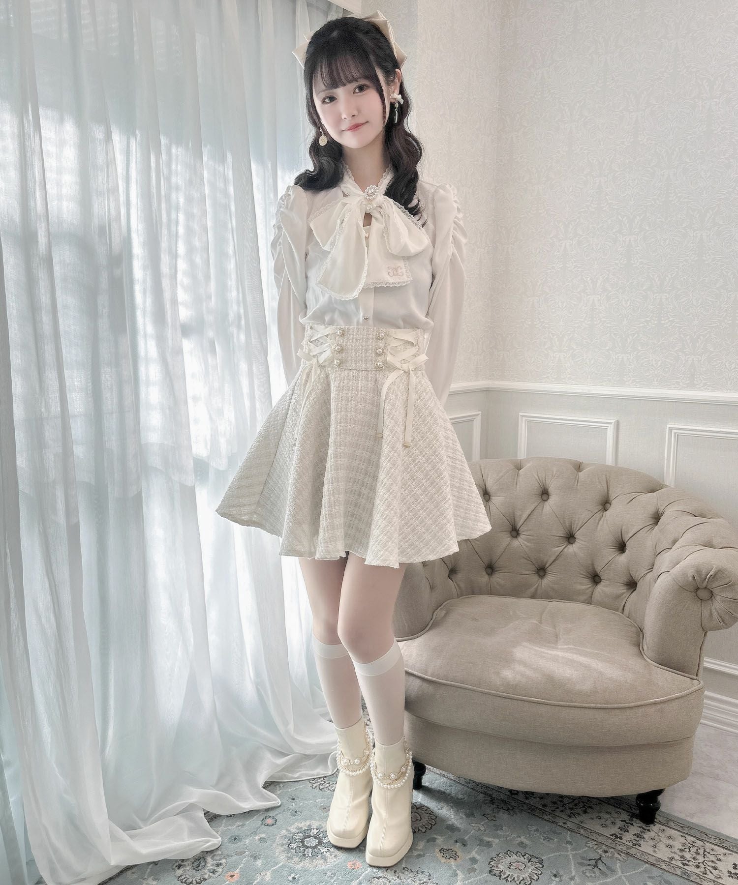 ボウタイ刺繍入りブラウス | Rlab store