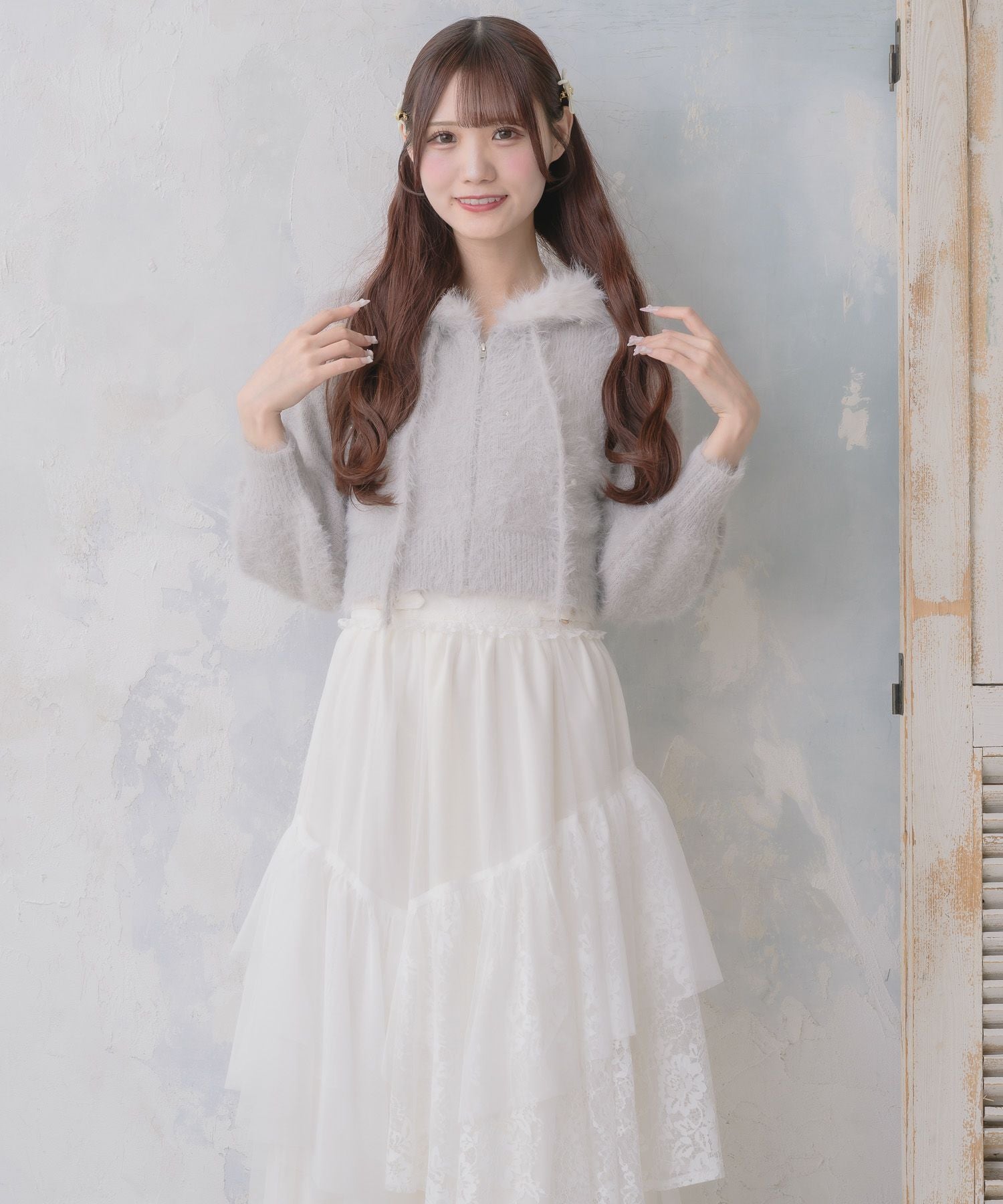 ラメシャギーニットパーカー | Rlab store