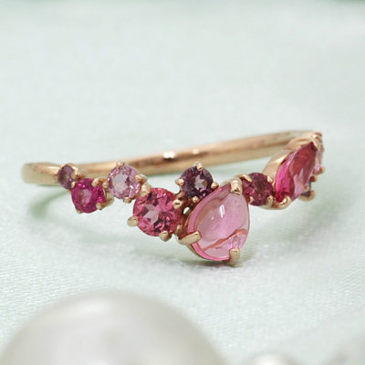 ピンクトルマリン×ピンクスピネルリング「薔薇のエッセンス」 PT900