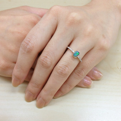 ブラックオパール カスタム リング 対応金種K18PG/K18YG/K18SG