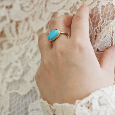 限定1本 K10YG トルコ石 ターコイズ テクスチャーリング 11号 サイズ