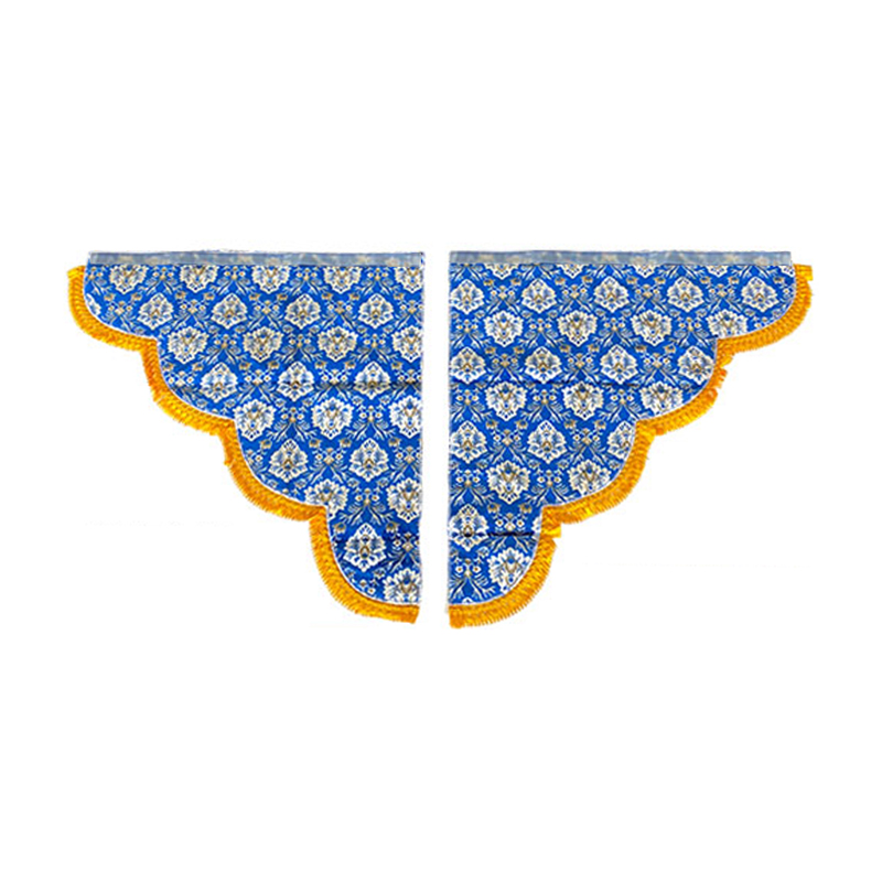 金華山 三角型サイドカーテン 新格子 Lサイズ(750x750) / トラック