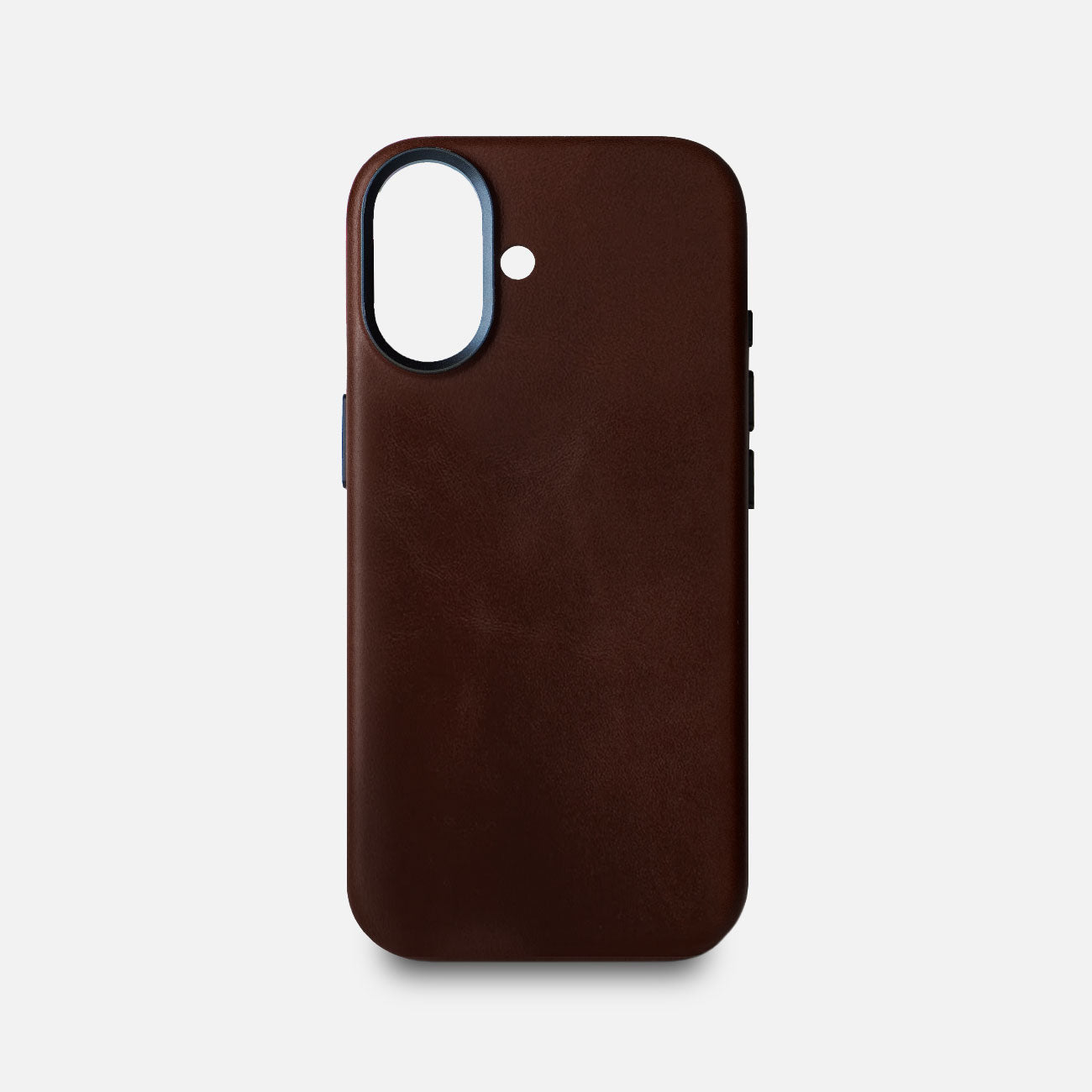 Leather iPhone 17 Shell Case Metal, MagSafe - Dark Brown - RYAN London