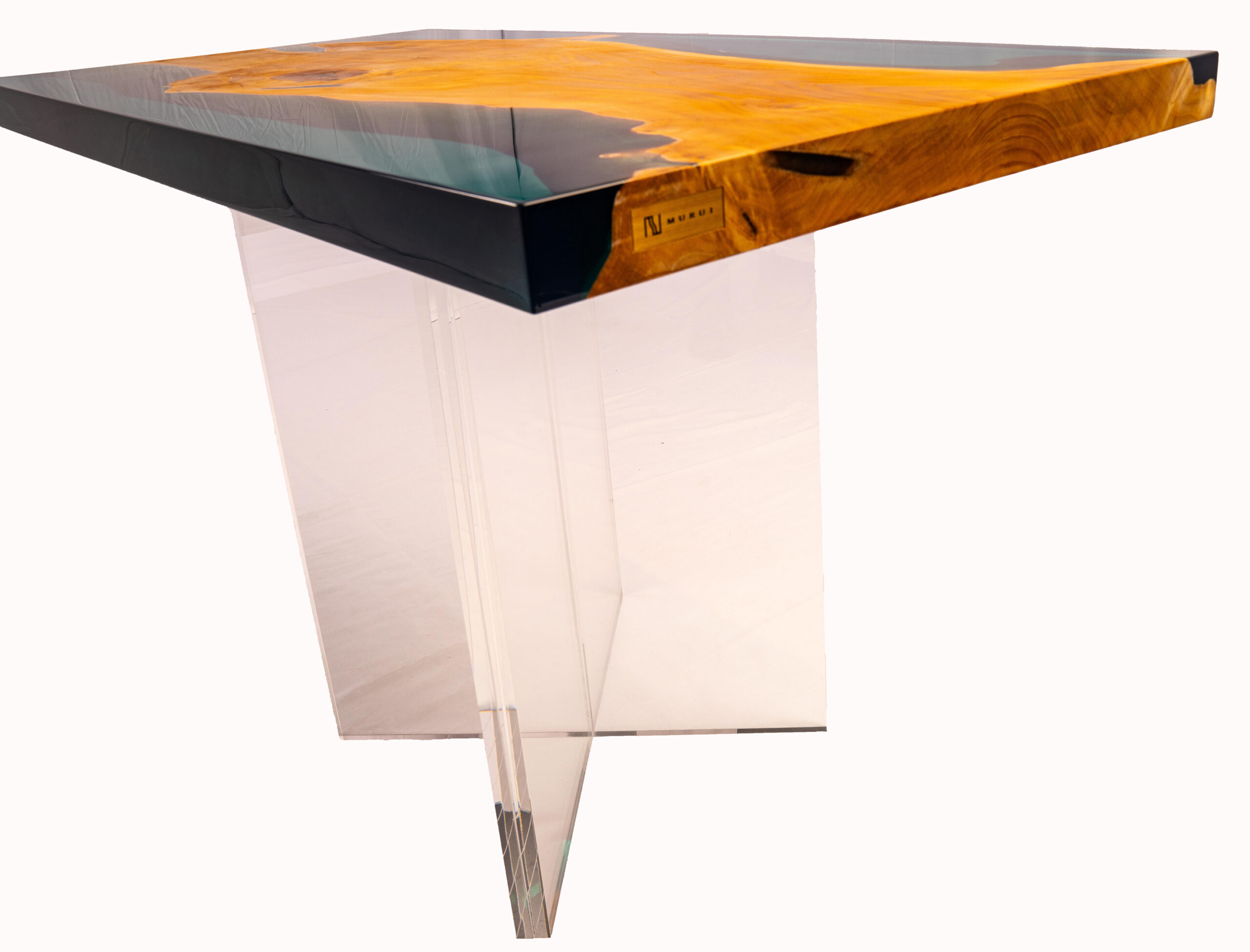 イチョウ 銀杏（イチョウ）レジンテーブル 〜120cm〈2人掛け