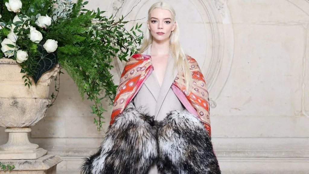 Anya Taylor-Joy's Dior Trench Coat With Fur Bell Sleeves Steals