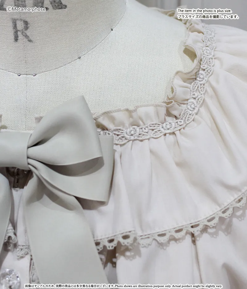 スクエアあきシャーリング半袖ブラウス - ブラウス、カットソー