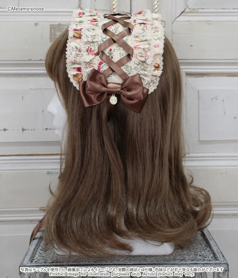 予約】ガーデニングくまちゃんレースアップヘッドドレス - ボンネット