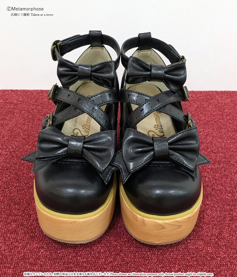 木底風リボンシューズ - 靴 | メタモルフォーゼ - ロリータ（ロリィタ