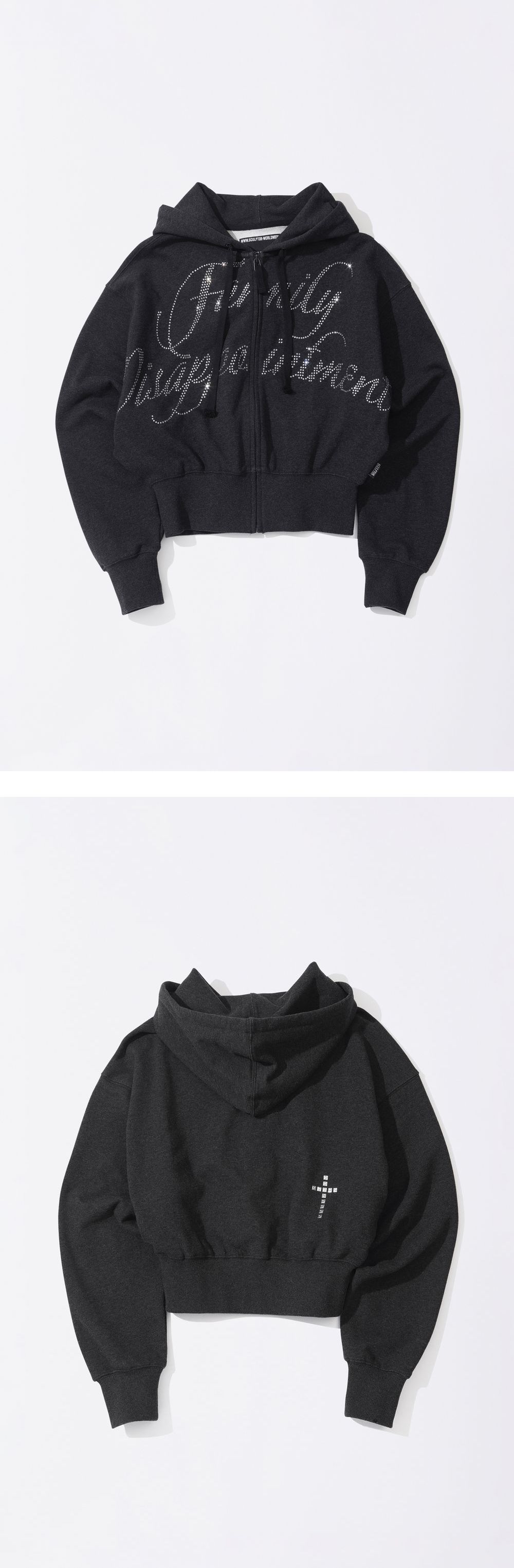 스컬프터(SCULPTOR) Bad Seed Jewel Hooded Zip-Up Melange Charcoal