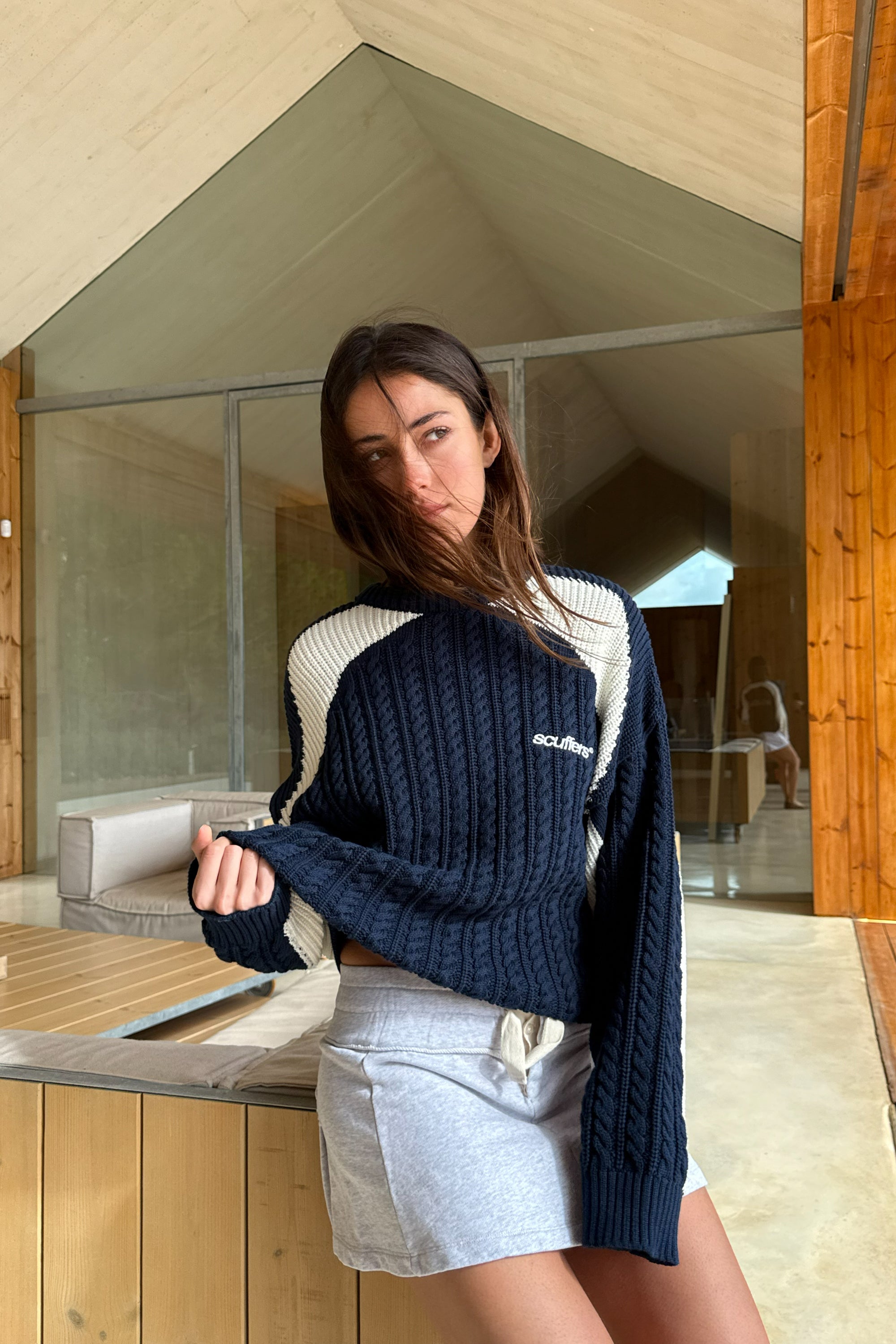 Essex Navy Knit – Scuffers