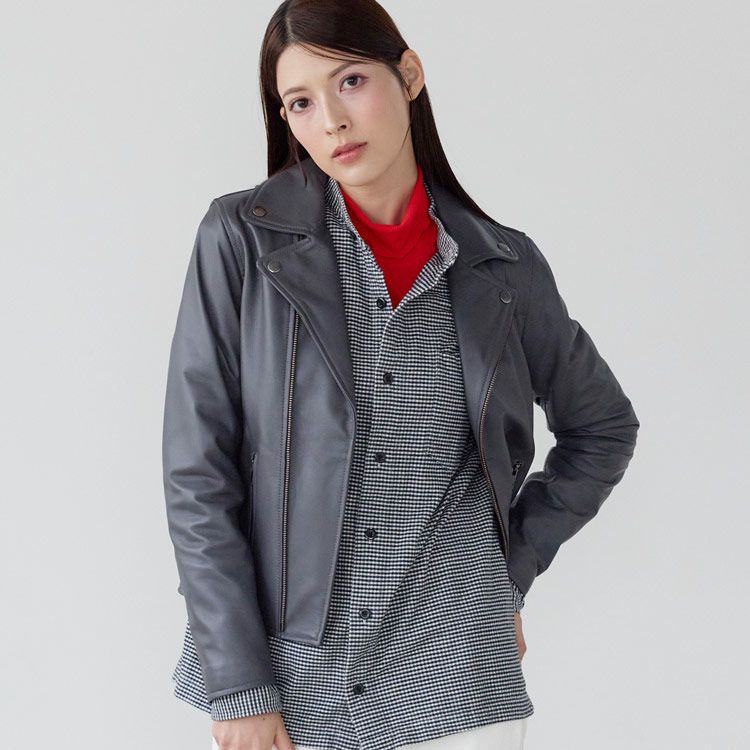 Filomo/フィローモ ラムレザー ライダースジャケット レディース