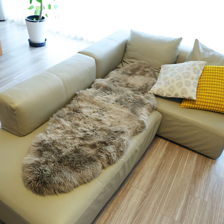 ムートン ラグ 70×180 大きい 2匹 ラグマット 7F (09000557r)